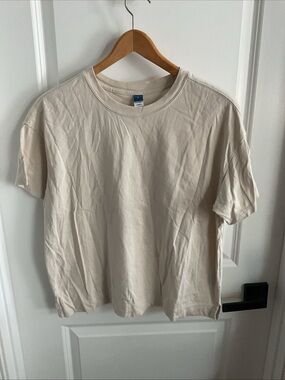 Old Navy - Short Sleeve Vintage Crew Shirt - Cream - Ladies Size Medium